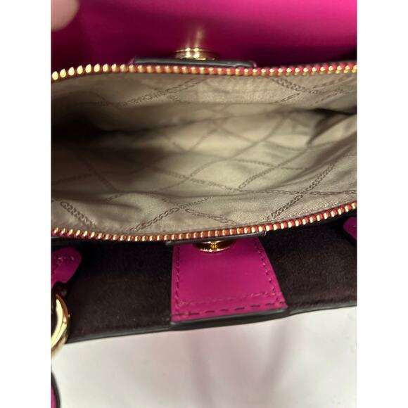 Michael Kors Legacy Studded Leather Belted Satchel - Fuschia. “SOLD “ - Picture 7 of 7